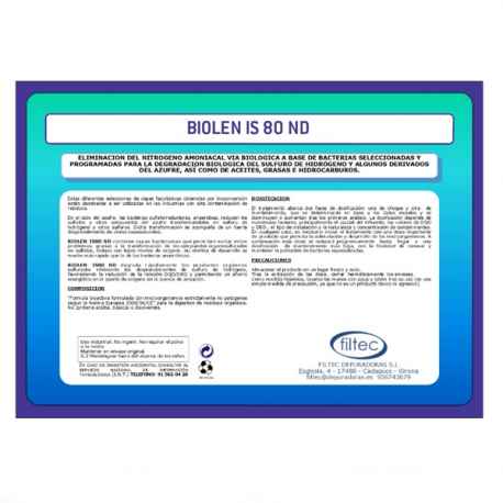 Nitrificación-Desnitrificación biológica con inhibidores BIOLEN IS80 ND